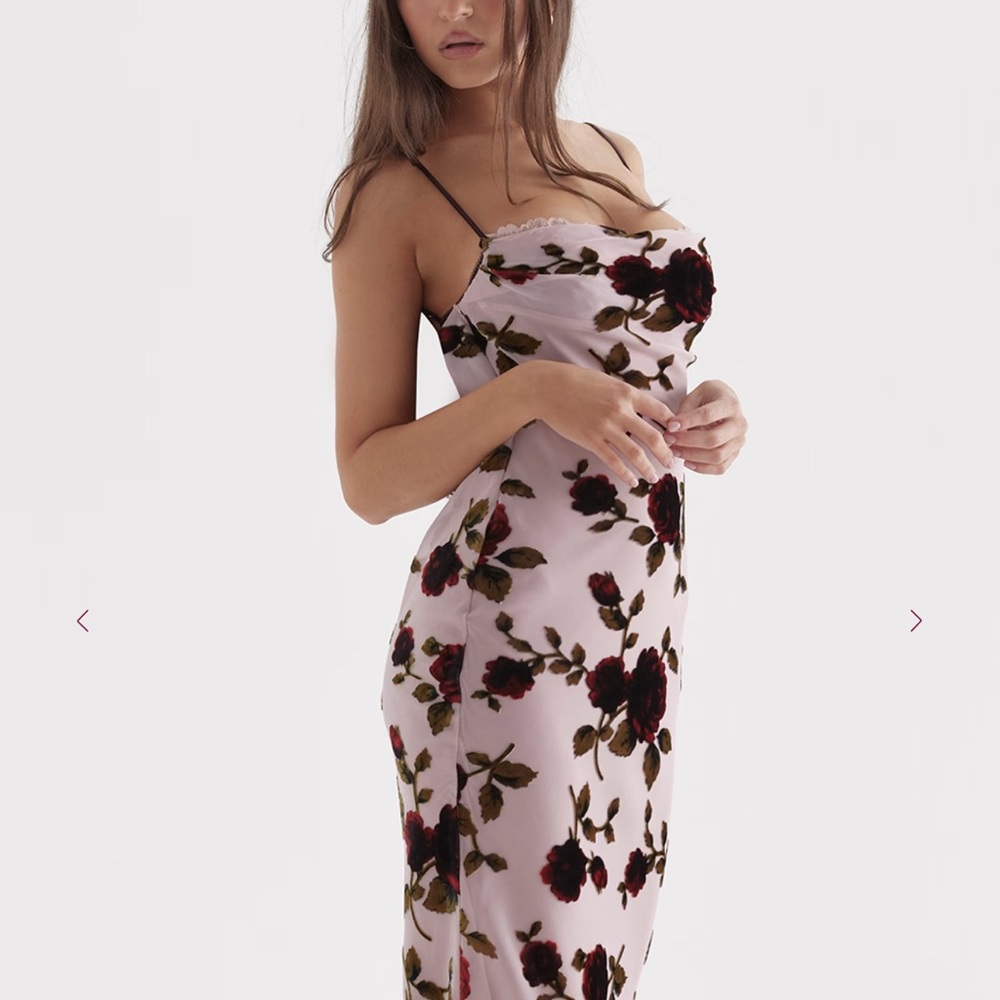 Floral Midi Skirt - Pink and Red